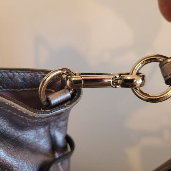 Coach Audrey Medium Cinched North South Tote Gunmetal Silver - Picture 6 of 14